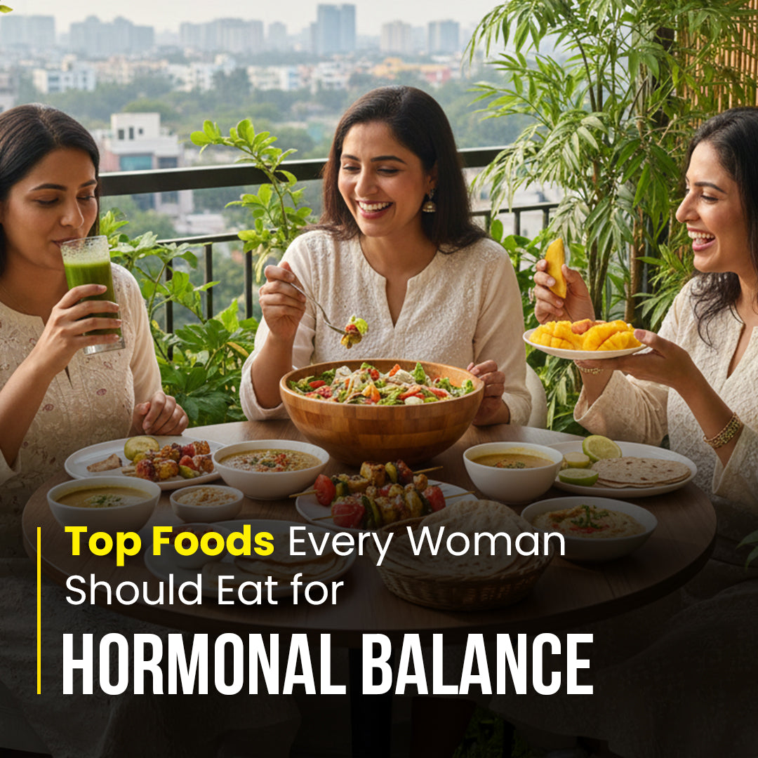 three smiling women eat healthy food
