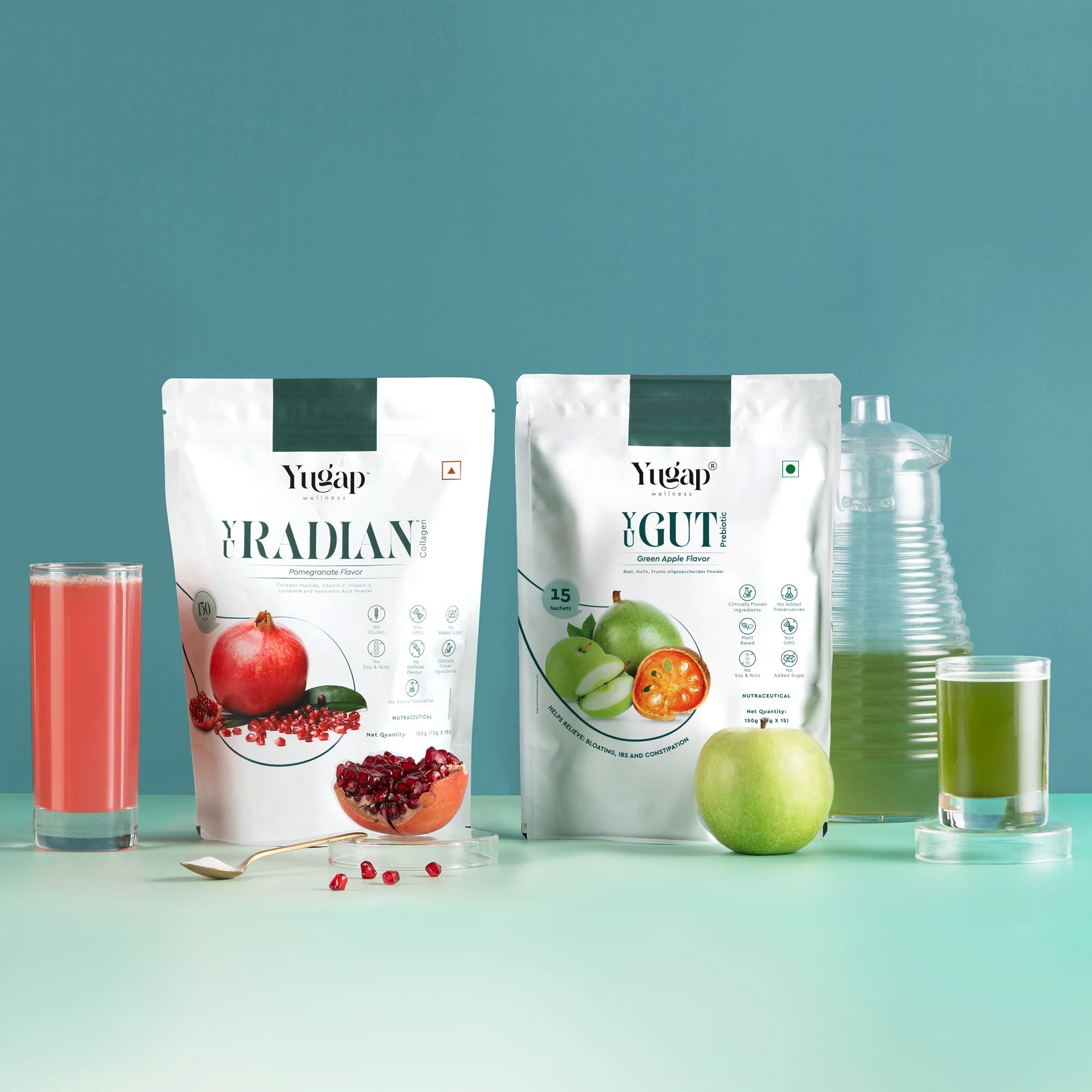 yugen glutathione Glow & Gut Combo – YuGut Prebiotics + YuRadian Collagen – YuGap Wellness