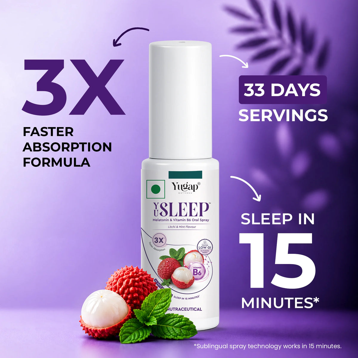 YuSleep Melatonin Sleep Spray with Vitamin B6 – 20ml