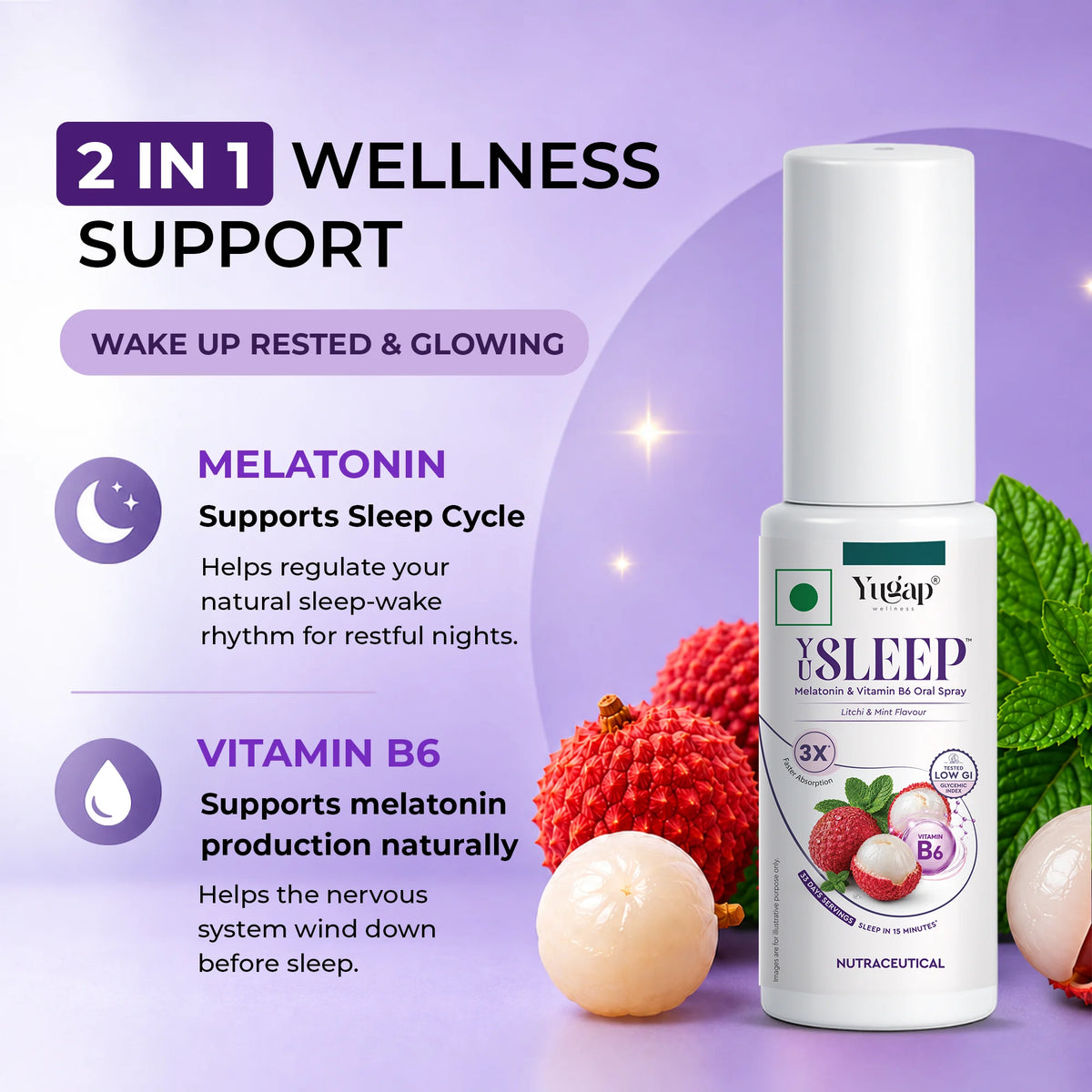 YuSleep Melatonin Sleep Spray with Vitamin B6 – 20ml