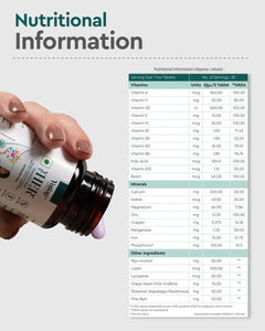 Nutritional Information for Yugap Her Tablets: Vitamin A C E K B Complex Calcium Iron Zinc Women's Multivitamin