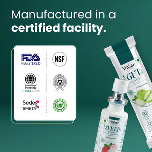 Yogurt with a green background and certification logos on the left.