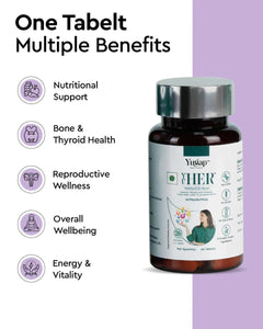 Yugap Her Multivitamin - Women's Health: Energy, Bone, Thyroid, Reproductive Wellness, Overall Wellbeing
